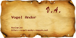 Vogel Andor névjegykártya