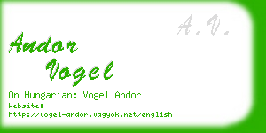 andor vogel business card